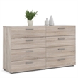 Home Square 8 Drawer Dresser and 2 Drawer Nightstand 3 Pc Set in Truffle