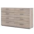 Home Square 8 Drawer Dresser and 2 Drawer Nightstand 3 Pc Set in Truffle