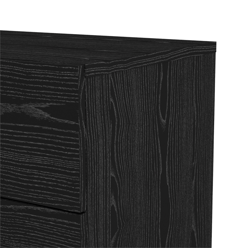 Home Square 2 Piece Bedroom Set with Dresser and Chest in Black Woodgrain
