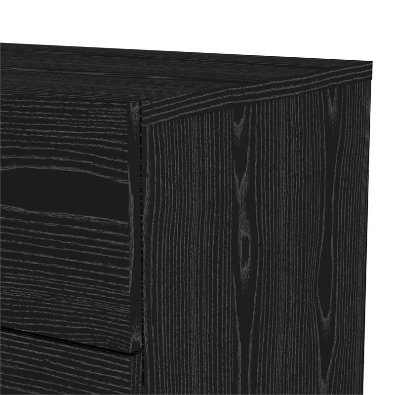 Home Square 2 Piece Bedroom Set with Dresser and Chest in Black Woodgrain