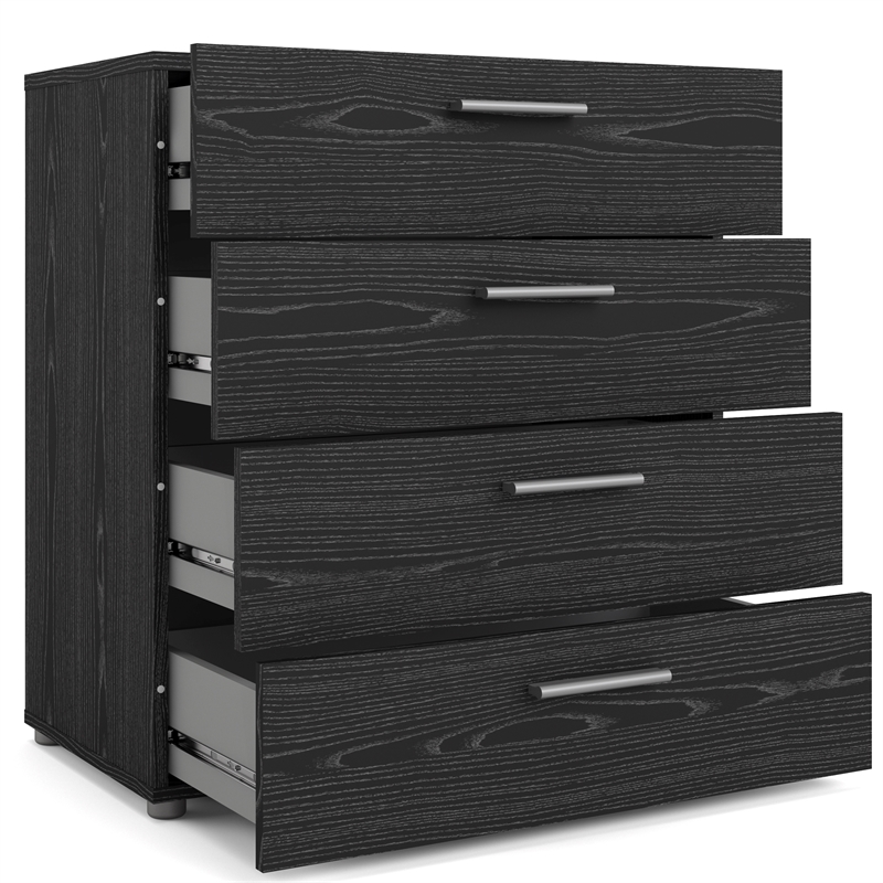 Home Square 2 Piece Bedroom Set with Dresser and Chest in Black Woodgrain