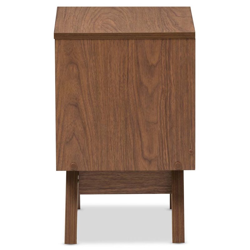 Home Square 2 Piece Engineered Wood 2-Drawer Nightstand Set in White/Walnut