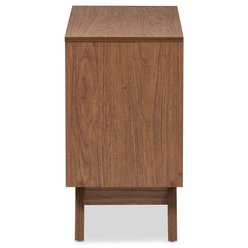 Home Square 3 Piece Chest and 2 Nightstands Bedroom Set in White/Walnut