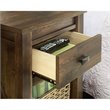 Home Square 3 Piece Set with Queen Headboard Nightstand and TV Stand in Rustic
