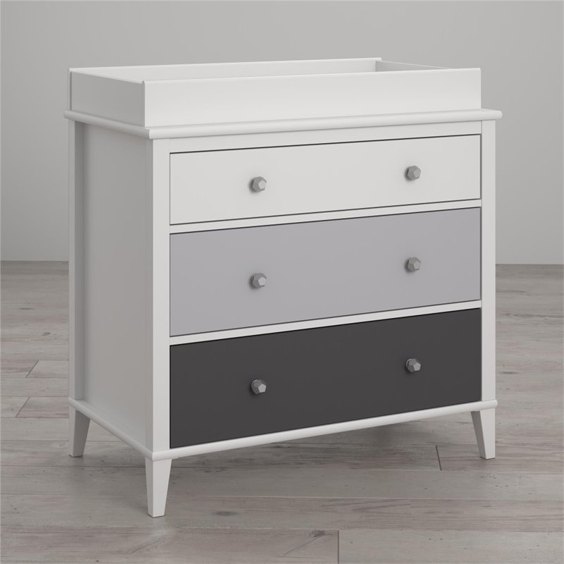 Home Square 2 Piece Kids Bedroom Set with Desk and 3 Drawer Changing Table