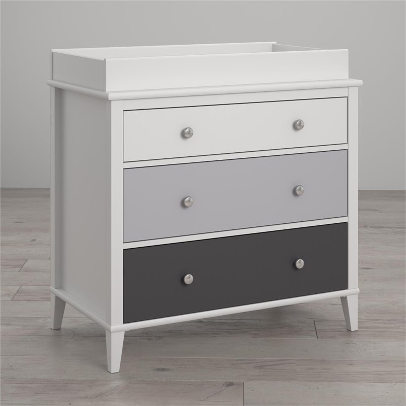 Home Square 2 Piece Kids Bedroom Set with Desk and 3 Drawer Changing Table
