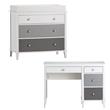 Home Square 2 Piece Kids Bedroom Set with Desk and 3 Drawer Changing Table