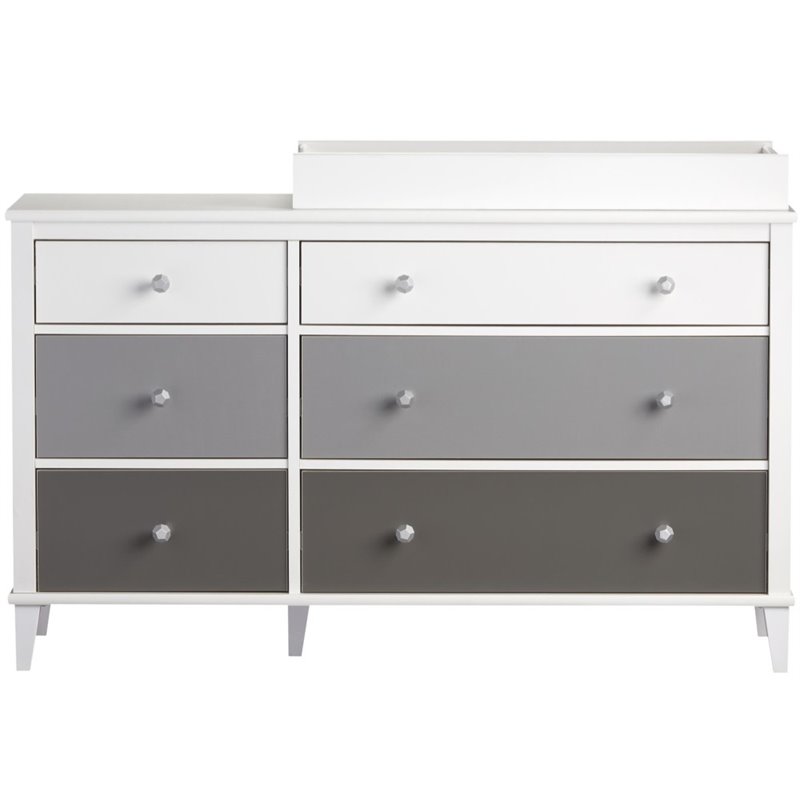 Home Square 2 Piece Kids Bedroom Set with Desk and 6 Drawer Changing Table