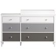 Home Square 2 Piece Kids Bedroom Set with Desk and 6 Drawer Changing Table