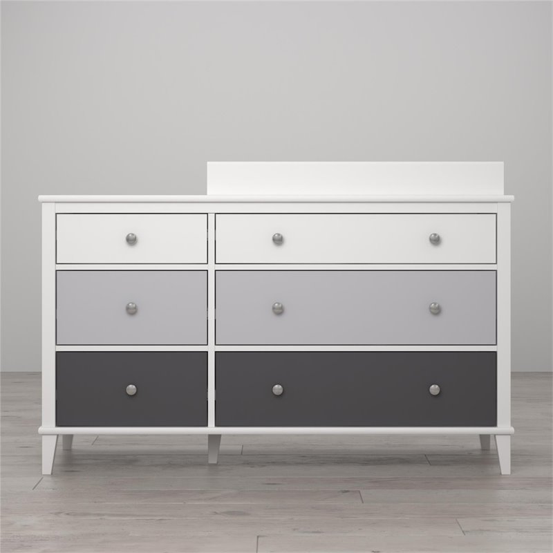 Home Square 2 Piece Kids Bedroom Set with Desk and 6 Drawer Changing Table