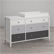 Home Square 2 Piece Kids Bedroom Set with Desk and 6 Drawer Changing Table