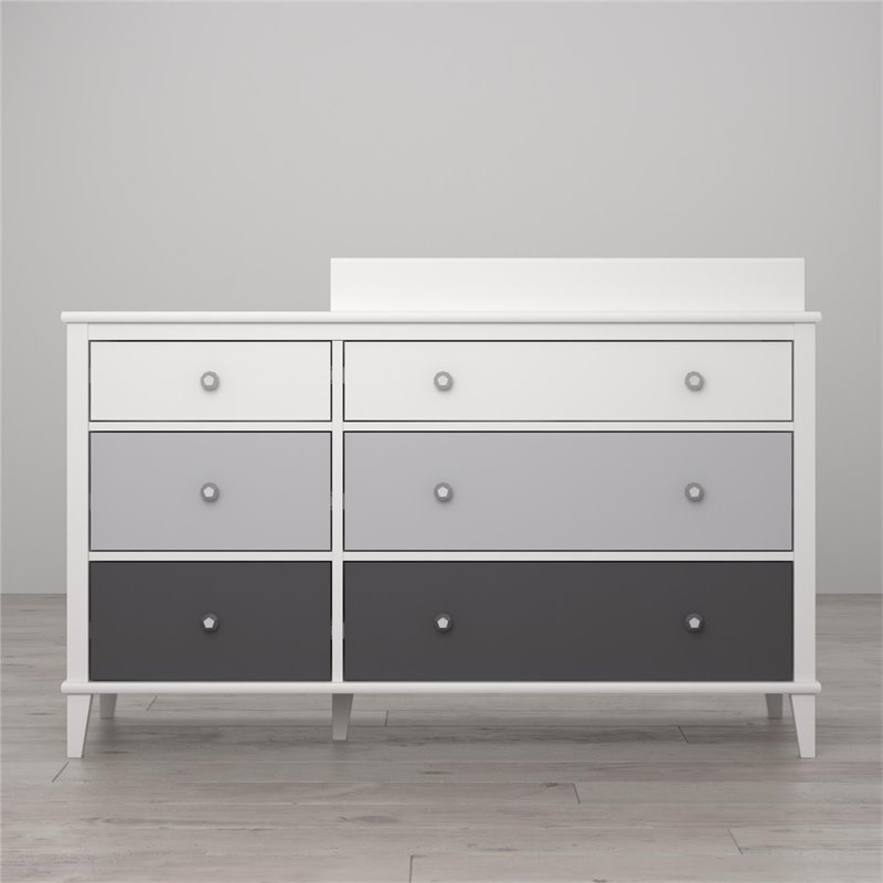 Home Square 2 Piece Kids Bedroom Set with Desk and 6 Drawer Changing Table