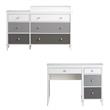 Home Square 2 Piece Kids Bedroom Set with Desk and 6 Drawer Changing Table