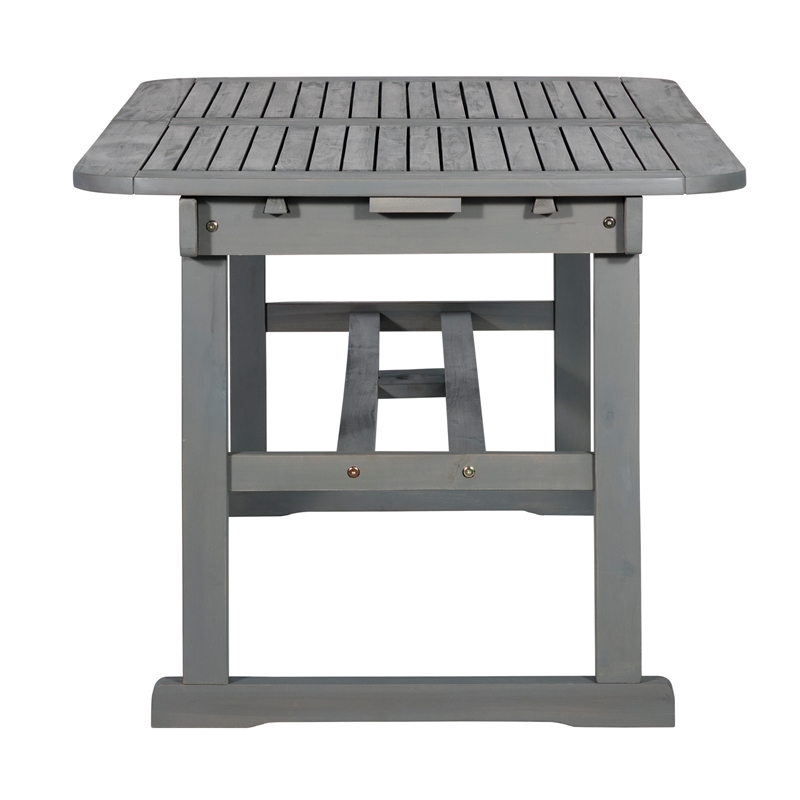 Home Square 4 Piece Patio Set with Extendable Table and 6 Chairs in Gray Wash