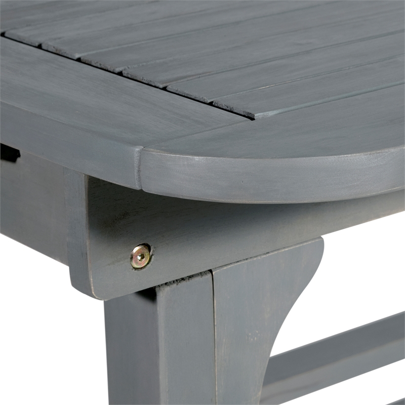 Home Square 4 Piece Patio Set with Extendable Table and 6 Chairs in Gray Wash