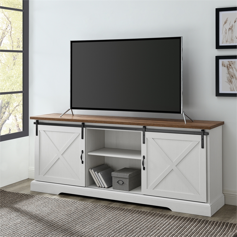 Home Square 4 Piece Living Room Set with 2 TV Stands End Table and Coffee Table
