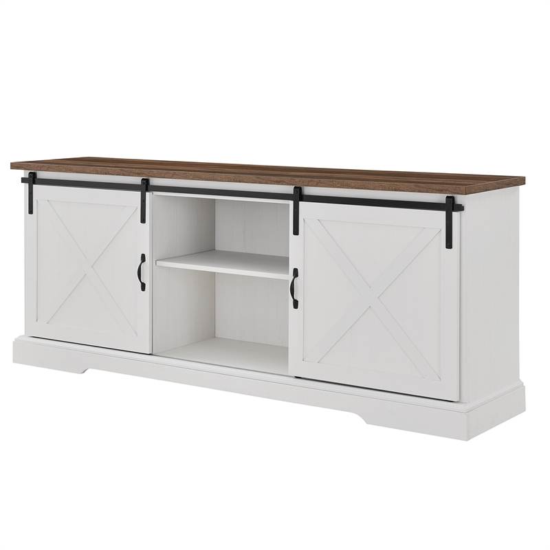 Home Square 4 Piece Living Room Set with 2 TV Stands End Table and Coffee Table