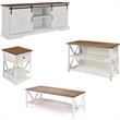 Home Square 4 Piece Living Room Set with 2 TV Stands End Table and Coffee Table