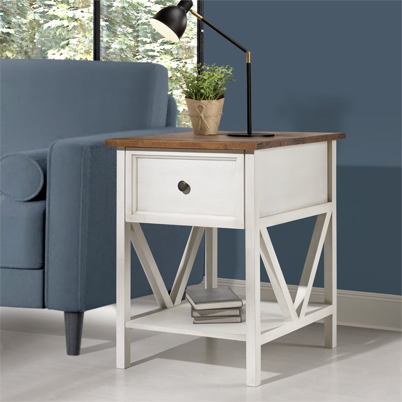 Home Square 3 Piece Living Room Set with Storage Console and 2 End Tables