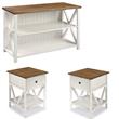 Home Square 3 Piece Living Room Set with Storage Console and 2 End Tables