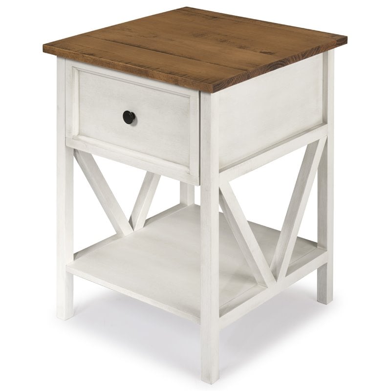 Home Square 2 Piece Living Room Set with 2 End Tables and Coffee Table in White