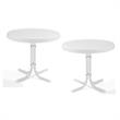 Home Square 2 Piece Metal Patio End Table Set in White