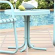 Home Square 2 Piece Metal Patio End Table Set in Caribbean Blue