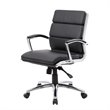 Home Square 2 Piece CaressoftPlus Executive Mid-Back Chair Set in Black