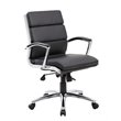 Home Square 2 Piece CaressoftPlus Executive Mid-Back Chair Set in Black