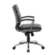 Home Square 2 Piece CaressoftPlus Executive Mid-Back Chair Set in Black