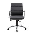 Home Square 2 Piece CaressoftPlus Executive Mid-Back Chair Set in Black