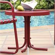 Home Square 2 Piece Metal Patio End Table Set in Coral Red