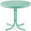 Home Square 2 Piece Metal Patio End Table Set in Aqua Blue