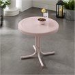 Home Square 2 Piece Metal Patio End Table Set in Pink