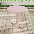 Home Square 2 Piece Metal Patio End Table Set in Pink