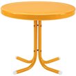 Home Square 2 Piece Metal Patio End Table Set in Tangerine