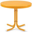 Home Square 2 Piece Metal Patio End Table Set in Tangerine