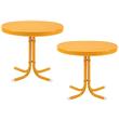 Home Square 2 Piece Metal Patio End Table Set in Tangerine