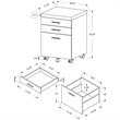 Home Square 3 Drawer Vertical Mobile Filing Cabinet Set in Gray (Set of 2)