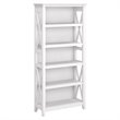 Home Square 5 Shelf Wood Bookcase Set in Pure White Oak (Set 0f 2)