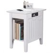 Home Square 2 Piece Nantucket Charger Wood Chair Side Table Set in White