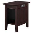 Home Square 2 Piece Nantucket Solid Wood Charger End Table Set in Espresso