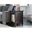 Home Square 2 Piece Nantucket Solid Wood Charger End Table Set in Espresso