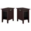 Home Square 2 Piece Nantucket Solid Wood Charger End Table Set in Espresso