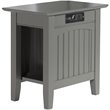 Home Square 2 Piece Nantucket Chair Side Table with Charger Set in Grey