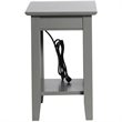 Home Square 2 Piece Nantucket Chair Side Table with Charger Set in Grey