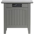 Home Square 2 Piece Nantucket Chair Side Table with Charger Set in Grey
