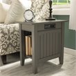 Home Square 2 Piece Nantucket Chair Side Table with Charger Set in Grey