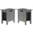 Home Square 2 Piece Nantucket Chair Side Table with Charger Set in Grey