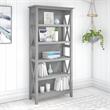 Home Square 5 Shelf Engineered Wood Bookcase Set in Cape Cod Gray (Set of 2)